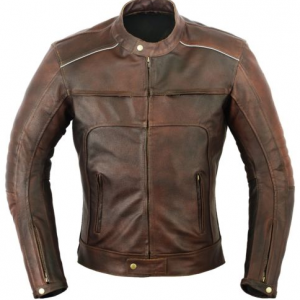 Motorbike Leather Jacket Brown